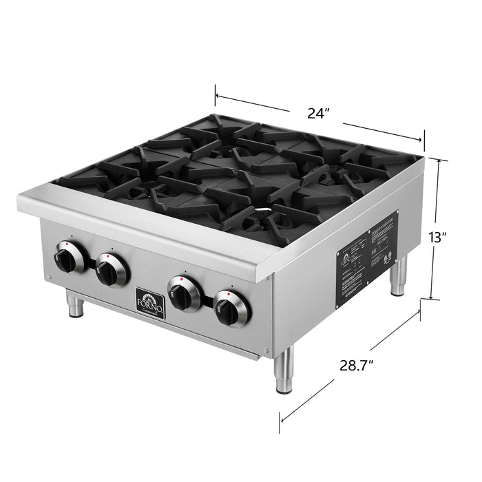 Forno Commerciale 24-Inch Gas Hotplate in Stainless Steel (FCMHP0079-24)