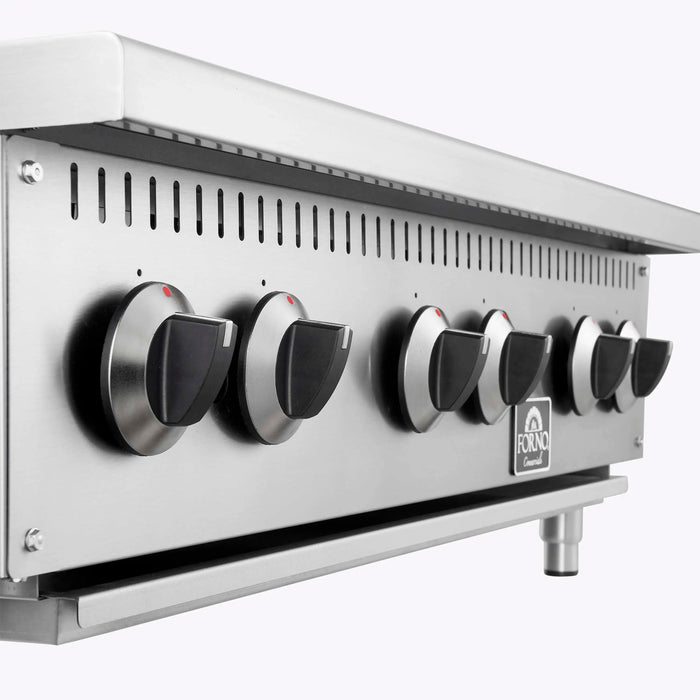 Forno Commerciale 36-Inch Gas Hotplate in Stainless Steel (FCMHP0079-36)
