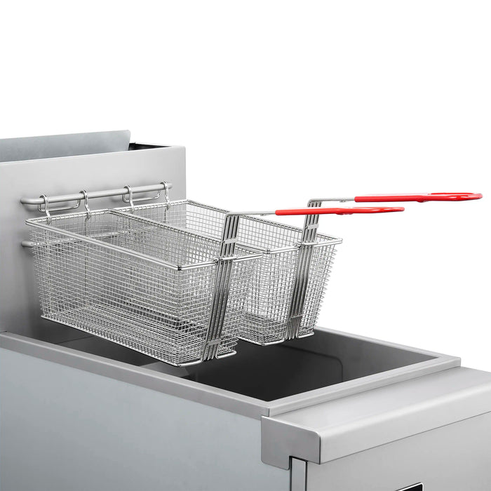 Forno Commerciale Propane Gas Deep Fryer with 3 Burners 90,000 BTU, 40 Lbs Oil Capacity (FCMGF0016)