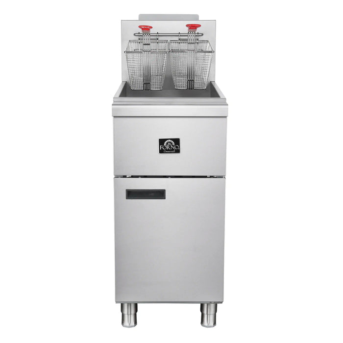 Forno Commerciale Propane Gas Deep Fryer with 3 Burners 90,000 BTU, 40 Lbs Oil Capacity (FCMGF0016)