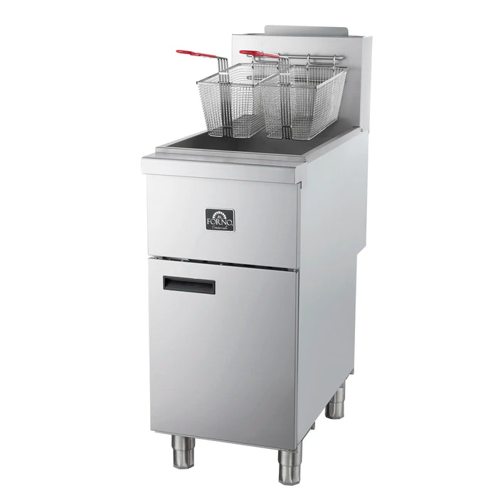 Forno Commerciale Propane Gas Deep Fryer with 3 Burners 90,000 BTU, 40 Lbs Oil Capacity (FCMGF0016)