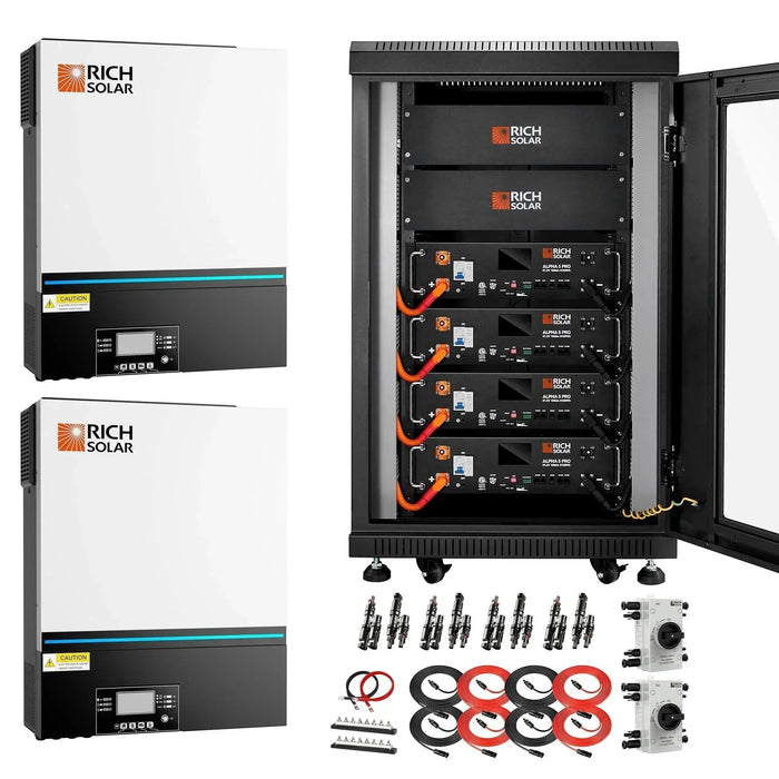 Green Vista Living Rich Solar - Complete Off-Grid Solar Kit | 13,000W 120/240V Output | 48VDC - Close-Up