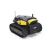 Yarbo lawn mower docked at charging station outdoors