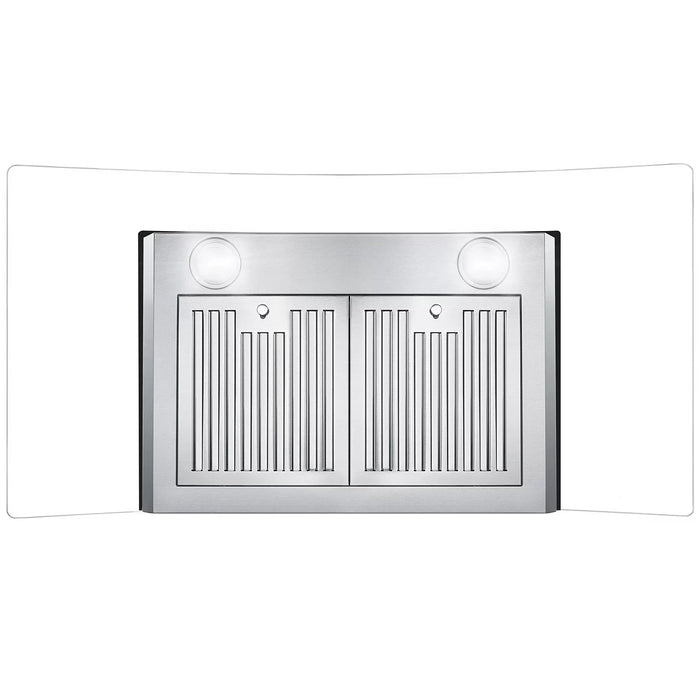 Cosmo 36-Inch  Ductless Wall Mount Range Hood in Stainless Steel with Tempered Glass (COS-668A900-DL) Cosmo