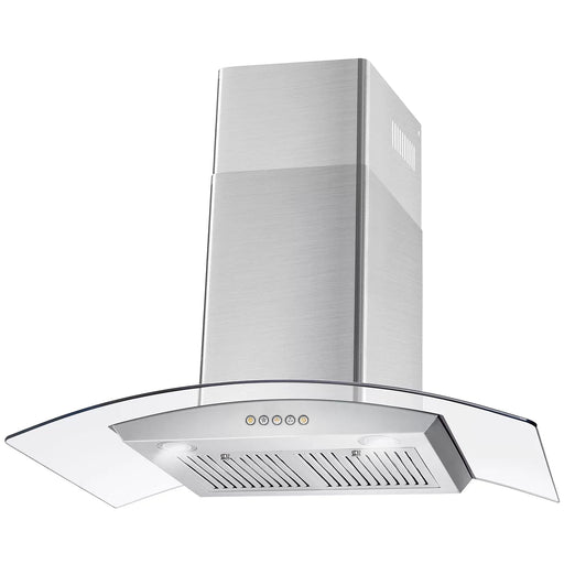 Cosmo 36-Inch  Ductless Wall Mount Range Hood in Stainless Steel with Tempered Glass (COS-668A900-DL) Cosmo