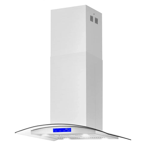 Cosmo 30-Inch 380 CFM Ductless Island Range Hood in Stainless Steel with Tempered Glass (COS-668ICS750-DL) Cosmo