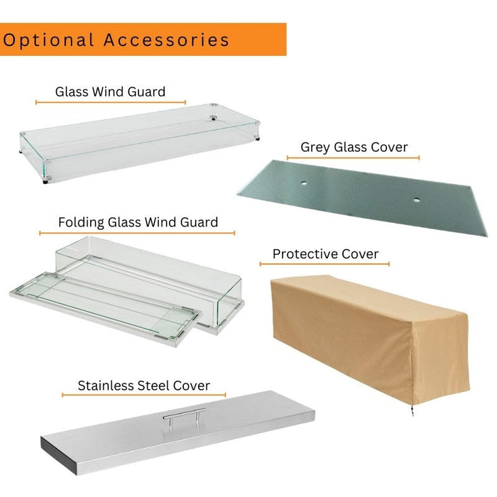 The Outdoor Greatroom Crystal Fire Plus Linear Gas Fire Pit Burner