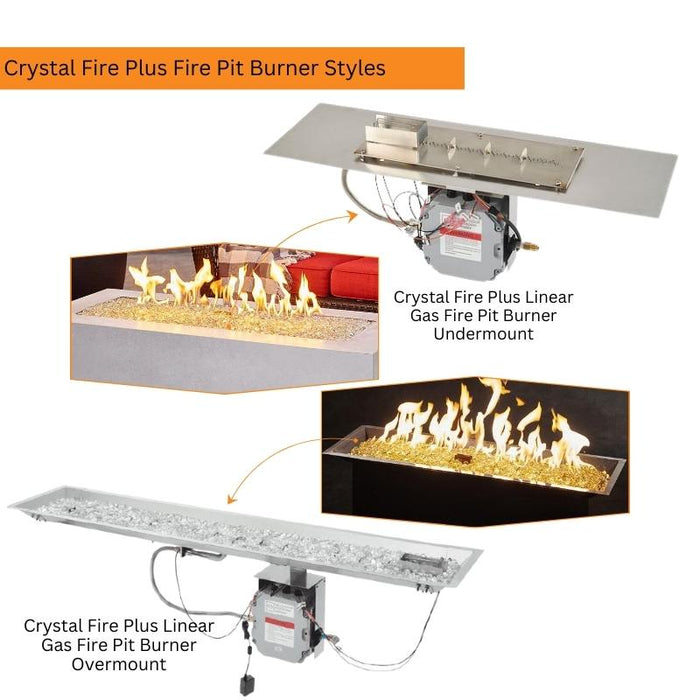 The Outdoor Greatroom Crystal Fire Plus Linear Gas Fire Pit Burner