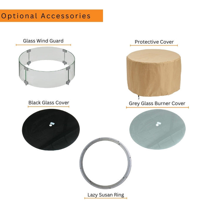 The Outdoor Greatroom Crystal Fire Plus Round Gas Fire Pit Burner