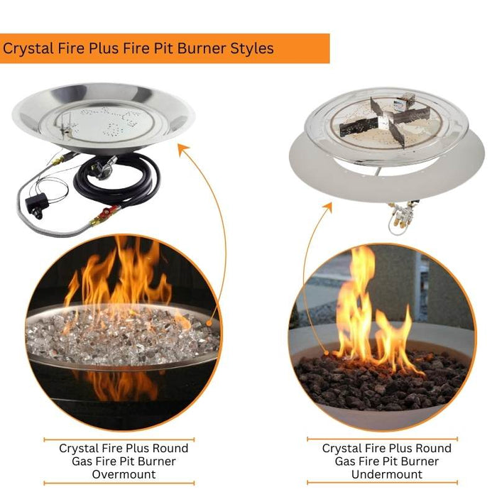 The Outdoor Greatroom Crystal Fire Plus Round Gas Fire Pit Burner
