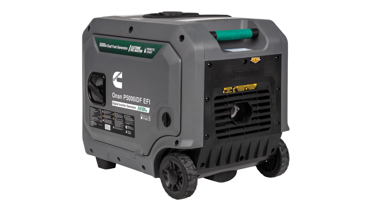 Cummins - A075C500 - Onan P5000iDF EFI Dual-Fuel Inverter Generator - Angled Back View