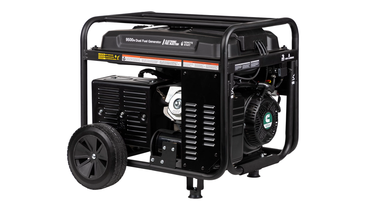 Cummins - A075C509 - Onan P9500DF EFI Dual-Fuel Portable Generator - Back View