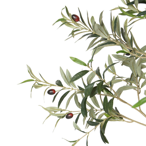 Faux Olive Tree with Weighted Black Pot, 78" D-014-3-521-16H - angle view