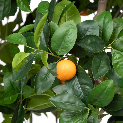 Faux Orange Tree with Weighted Black Pot, 98" D-019-3-520-16H - angle view