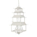 Peace Pagoda Chandelier, Cream D-069-3-584-12C - front view