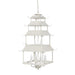 Peace Pagoda Chandelier, Cream D-069-3-584-12C - front view