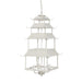 Peace Pagoda Chandelier, Cream D-069-3-584-12C - angle view