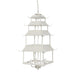 Peace Pagoda Chandelier, Cream D-069-3-584-12C - angle view