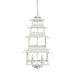 Peace Pagoda Chandelier, Cream D-069-3-584-12C - side view