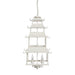 Peace Pagoda Chandelier, Cream D-069-3-584-12C - side view