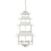 Peace Pagoda Chandelier, Cream D-069-3-584-12C - detail close-up