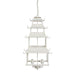 Peace Pagoda Chandelier, Cream D-069-3-584-12C - detail close-up