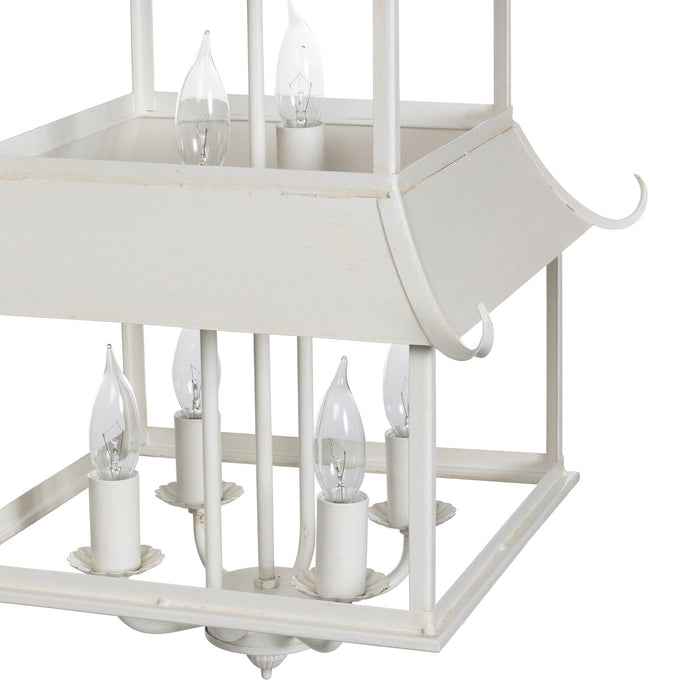 Peace Pagoda Chandelier, Cream D-069-3-584-12C - specifications diagram
