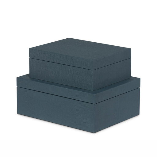 Park Hill Collection St. Tropez Decorative Boxes, Set of 2 – Indigo