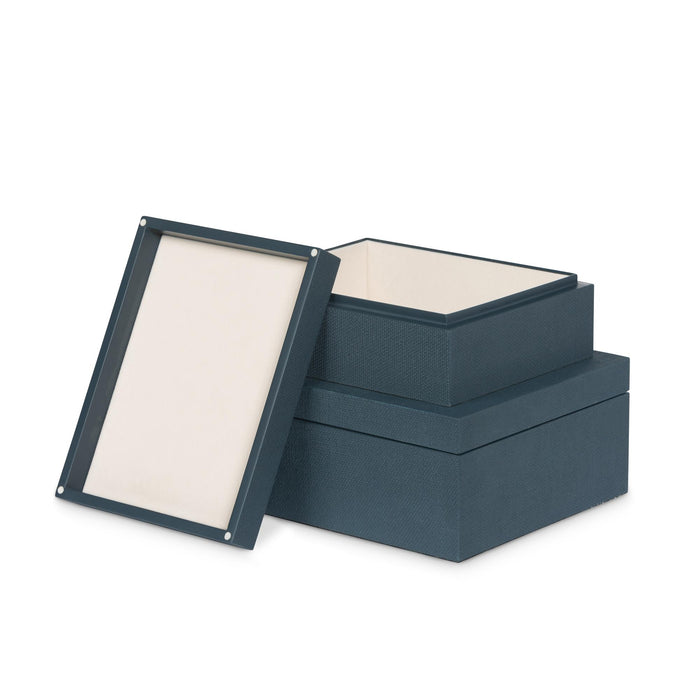 Park Hill Collection St. Tropez Decorative Boxes, Set of 2 – Indigo (view 2)