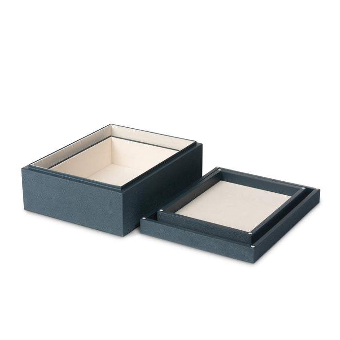 Park Hill Collection St. Tropez Decorative Boxes, Set of 2 – Indigo (view 4)