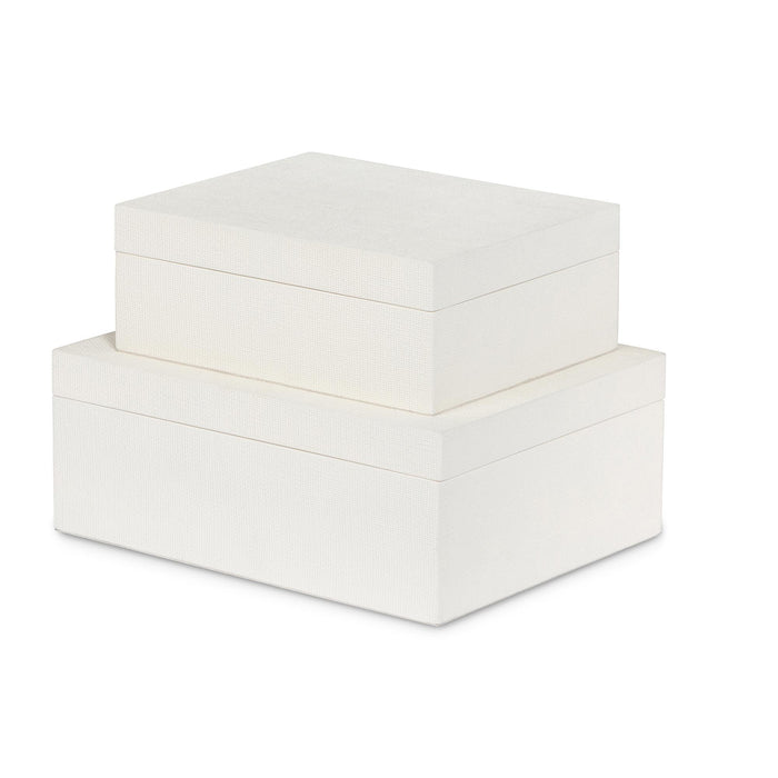Park Hill Collection St. Tropez Decorative Boxes, Set of 2 – Silk Linen