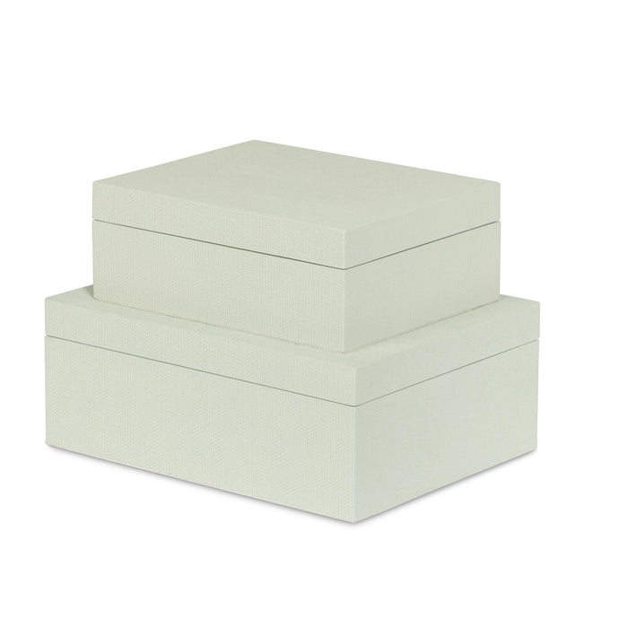 Park Hill Collection St. Tropez Decorative Boxes, Set of 2 – Sage Whisper