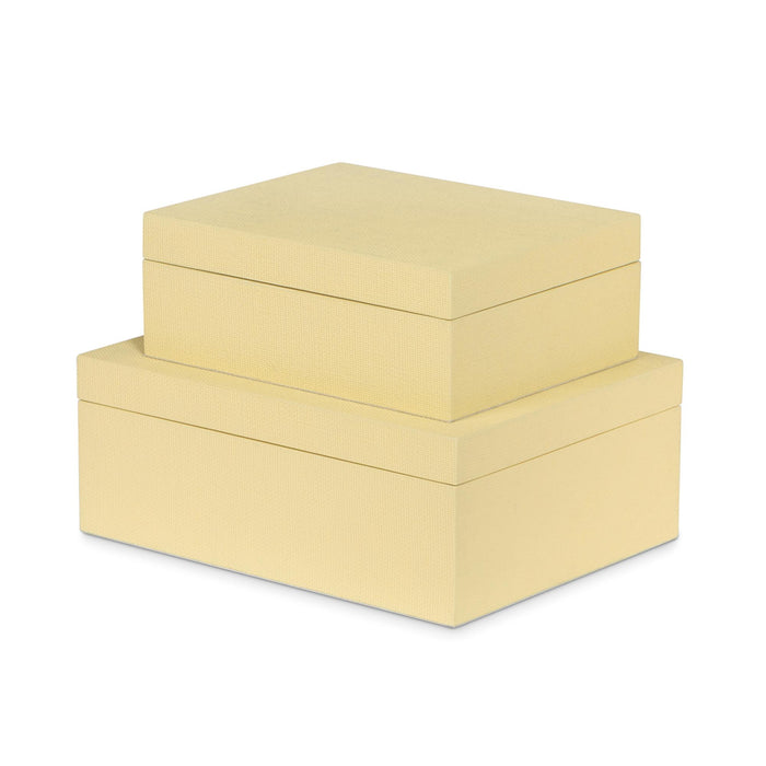 Park Hill Collection St. Tropez Decorative Boxes, Set of 2 – Lemon Sorbet