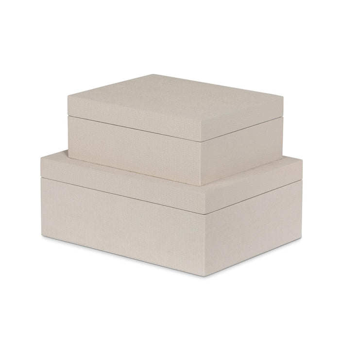 Park Hill Collection St. Tropez Decorative Boxes, Set of 2 – Coastal Sand