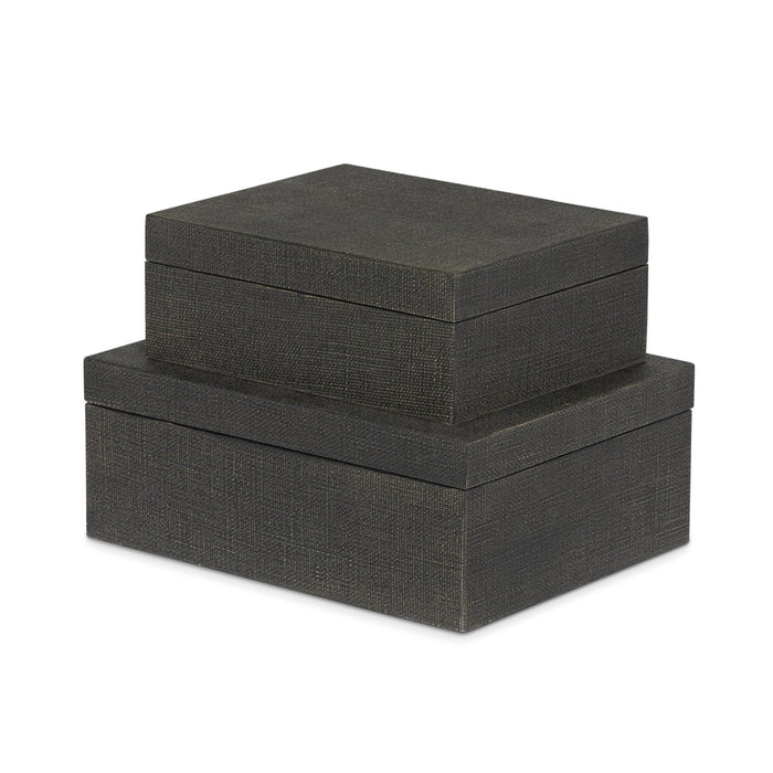 Park Hill Collection St. Tropez Decorative Boxes, Set of 2 – Seal Brown