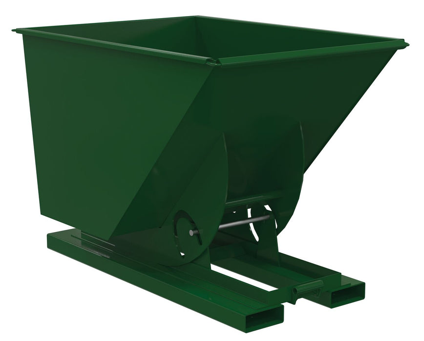 Vestil D-100-HD-NB-GRN-H Steel Heavy Duty No Bump & Dump Hopper 1 Cubic Yard 6,000 lb. Capacity Hunter Green