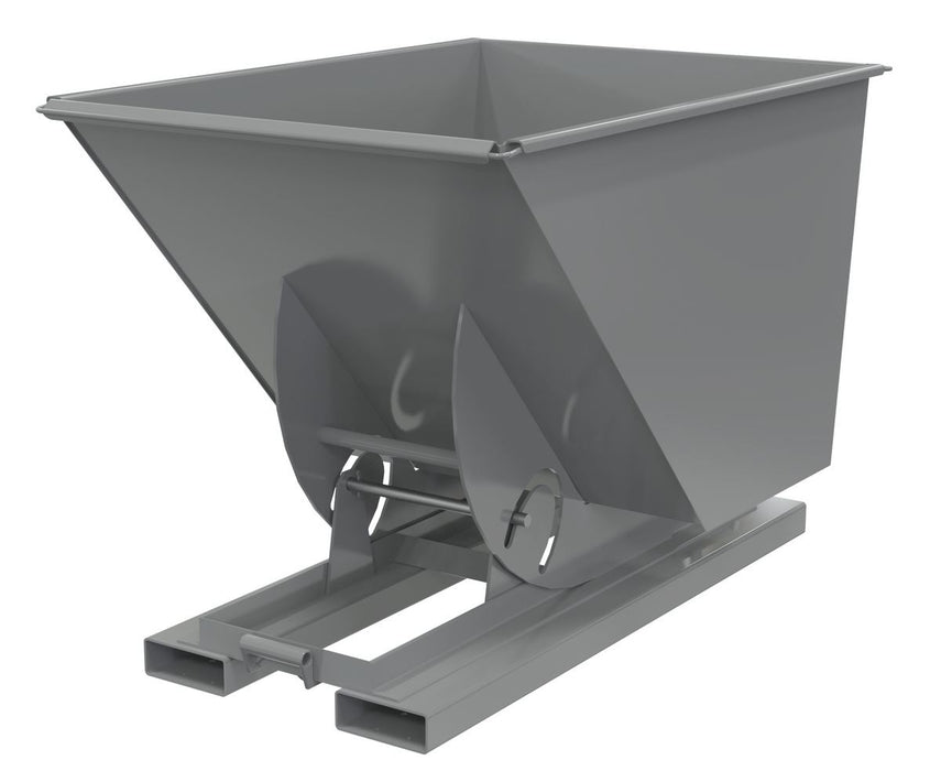 Vestil D-100-HD-NB-GY-SG Steel Heavy Duty No Bump & Dump Hopper 1 Cubic Yard 6,000 lb. Capacity Battleship Gray