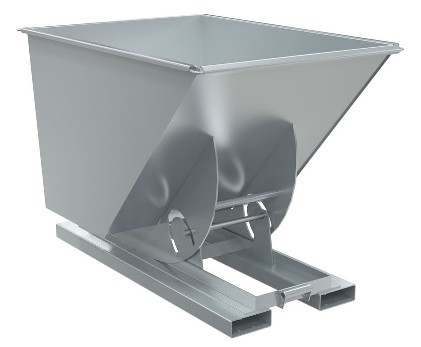 Vestil D-100-HD-NB-SL Steel Heavy Duty No Bump & Dump Hopper 1 Cubic Yard 6,000 lb. Capacity Silver