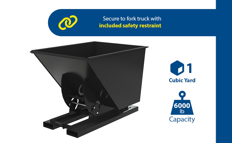 Vestil D-100-HD-NB-SR steel heavy duty no bump & dump hopper feature overview 1