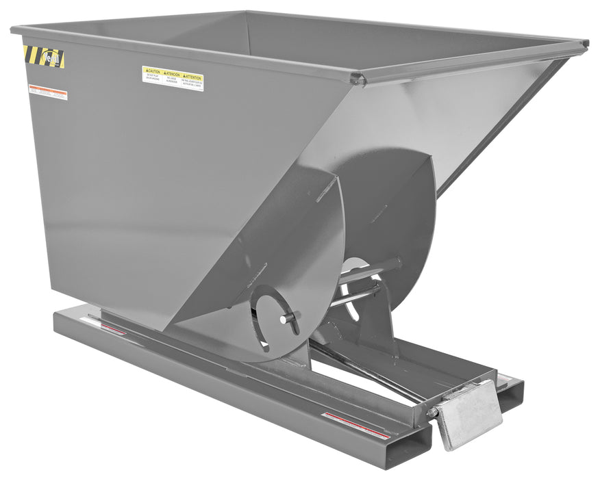 Vestil D-100-LD-GY-MG Steel Light Duty Self Dumping Hopper 1 Cubic Yard 2,000 lb. Capacity Machine Gray