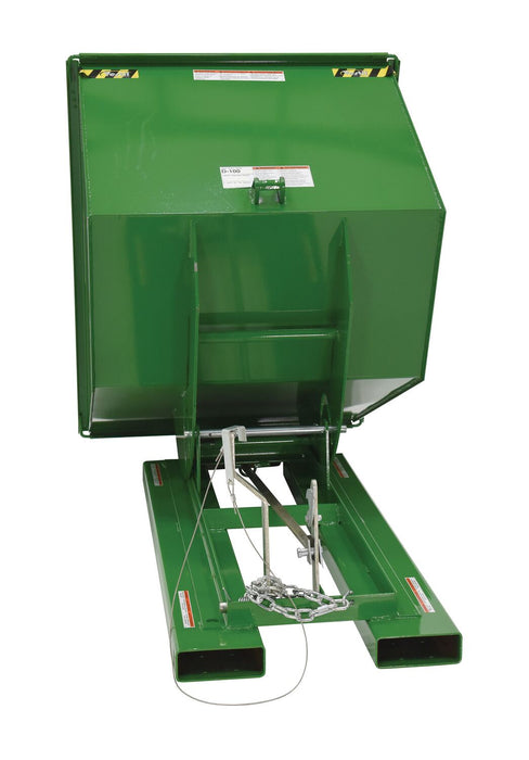 Vestil D-100-MD-GRN-T steel medium duty self dumping hopper - view 4