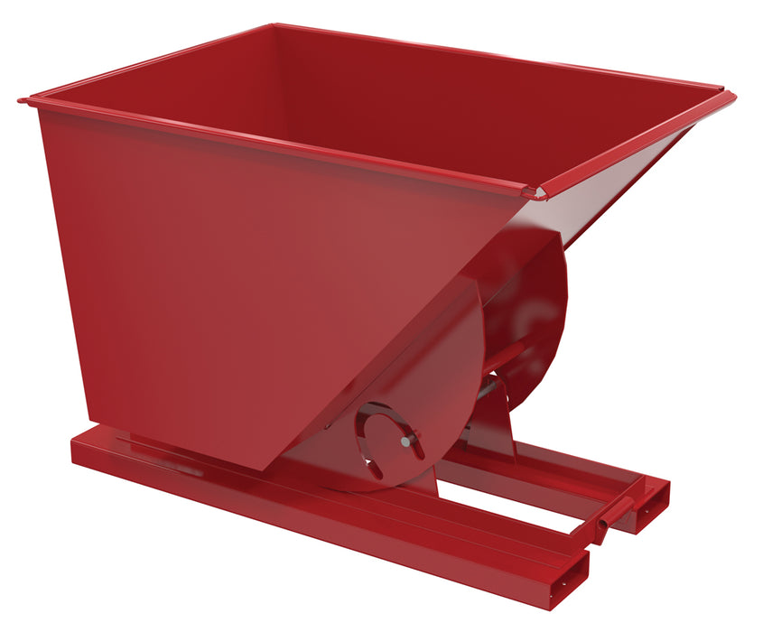 Vestil D-100-MD-NB-SR Steel Medium Duty No Bump & Dump Hopper 1 Cubic Yard 4,000 lb. Capacity Soda Red