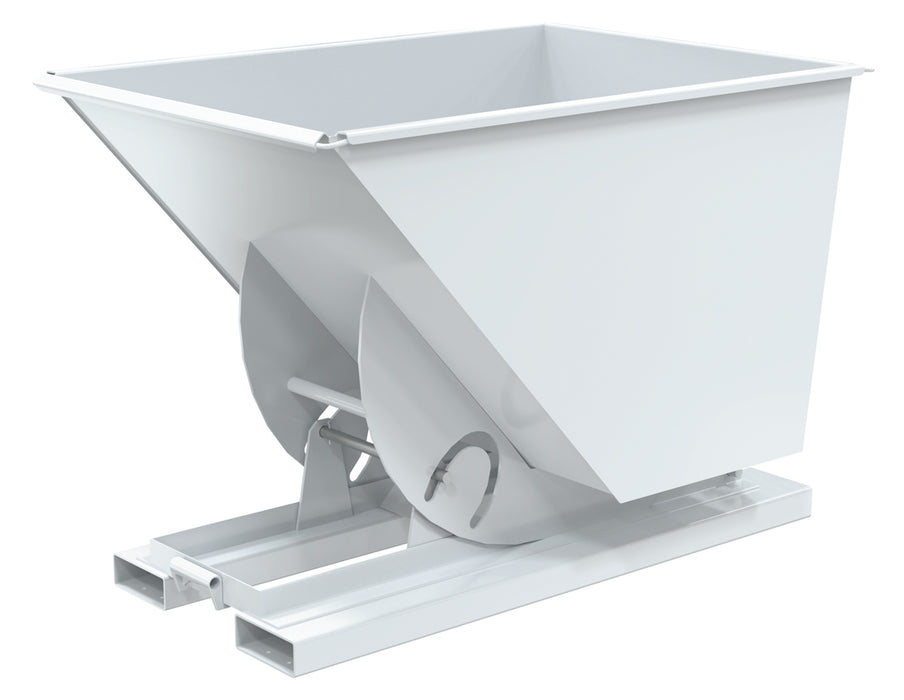 Vestil D-100-MD-NB-WHT Steel Medium Duty No Bump & Dump Hopper 1 Cubic Yard 4,000 lb. Capacity White