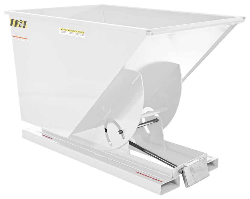 Vestil D-100-MD-WHT Steel Medium Duty Self Dumping Hopper 1 Cubic Yard 4,000 lb. Capacity White