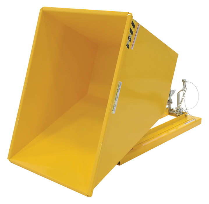 Vestil D-100-MD-YEL steel medium duty self dumping hopper - view 2