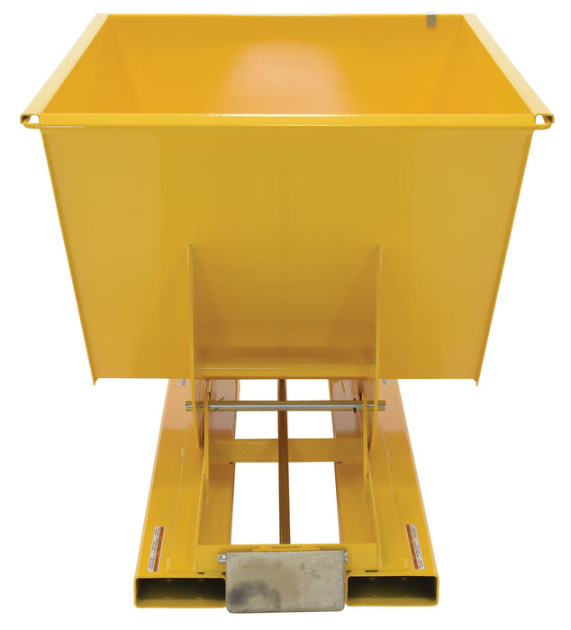 Vestil D-100-MD-YEL steel medium duty self dumping hopper - view 3