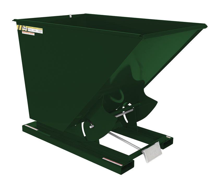 Vestil D-150-HD-GRN-H Steel Heavy Duty Self Dumping Hopper 1-1/2 Cubic Yard 6,000 lb. Capacity Hunter Green