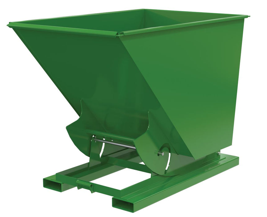 Vestil D-150-HD-NB-GRN-T Steel Heavy Duty No Bump & Dump Hopper 1-1/2 Cubic Yard 6,000 lb. Capacity Tractor Green