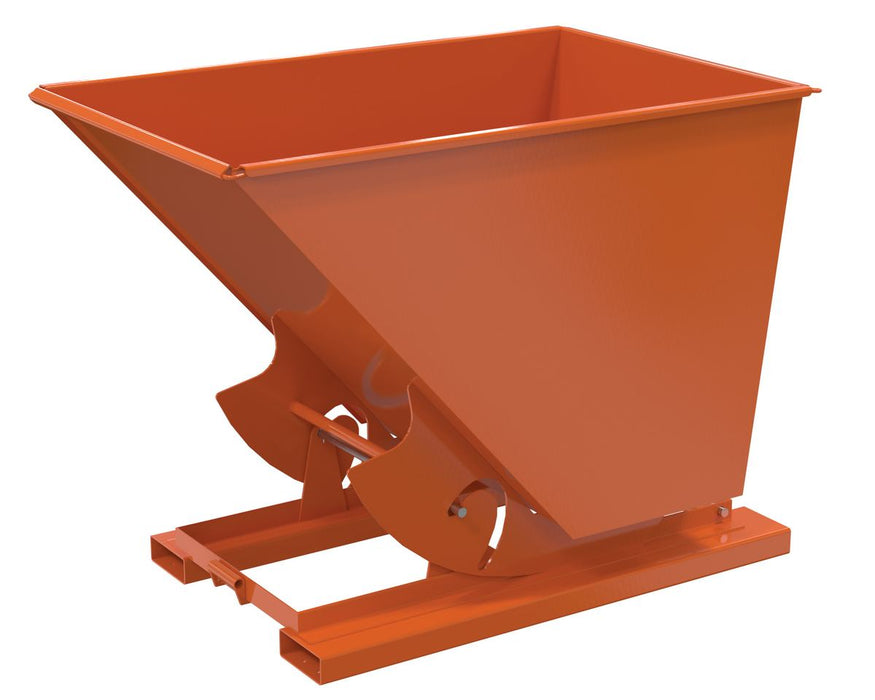 Vestil D-150-HD-NB-ORG-C Steel Heavy Duty No Bump & Dump Hopper 1-1/2 Cubic Yard 6,000 lb. Capacity Orange