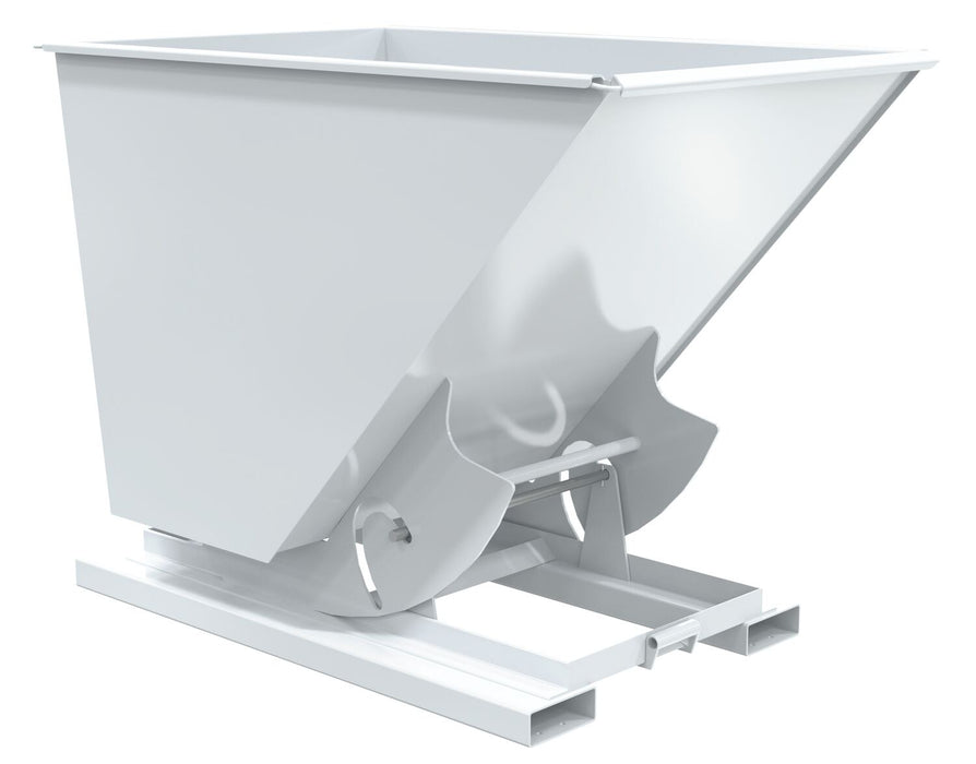 Vestil D-150-HD-NB-WHT Steel Heavy Duty No Bump & Dump Hopper 1-1/2 Cubic Yard 6,000 lb. Capacity White